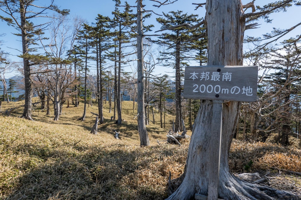 <p>バラ谷の頭は、日本最南にある標高 2000m の地。</p>