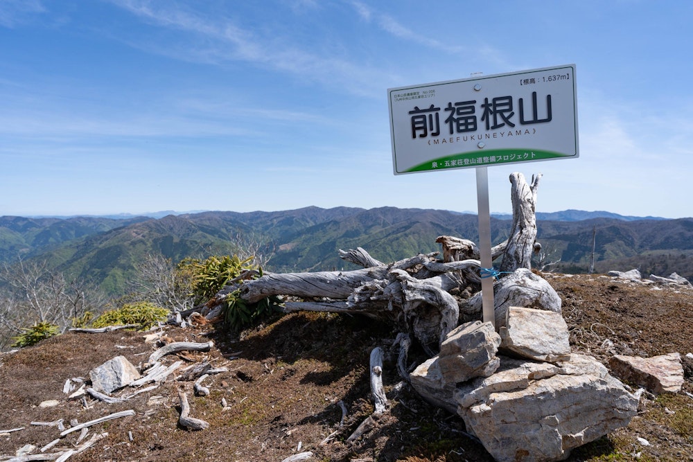 <p>上福根山は樹林の中だったが、その手前に通過した前福根山は素晴らしい展望だった。</p>
