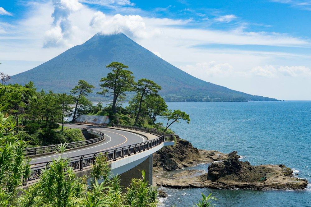 <p>下山後に巡った開聞岳が見える風景。瀬平公園。</p>