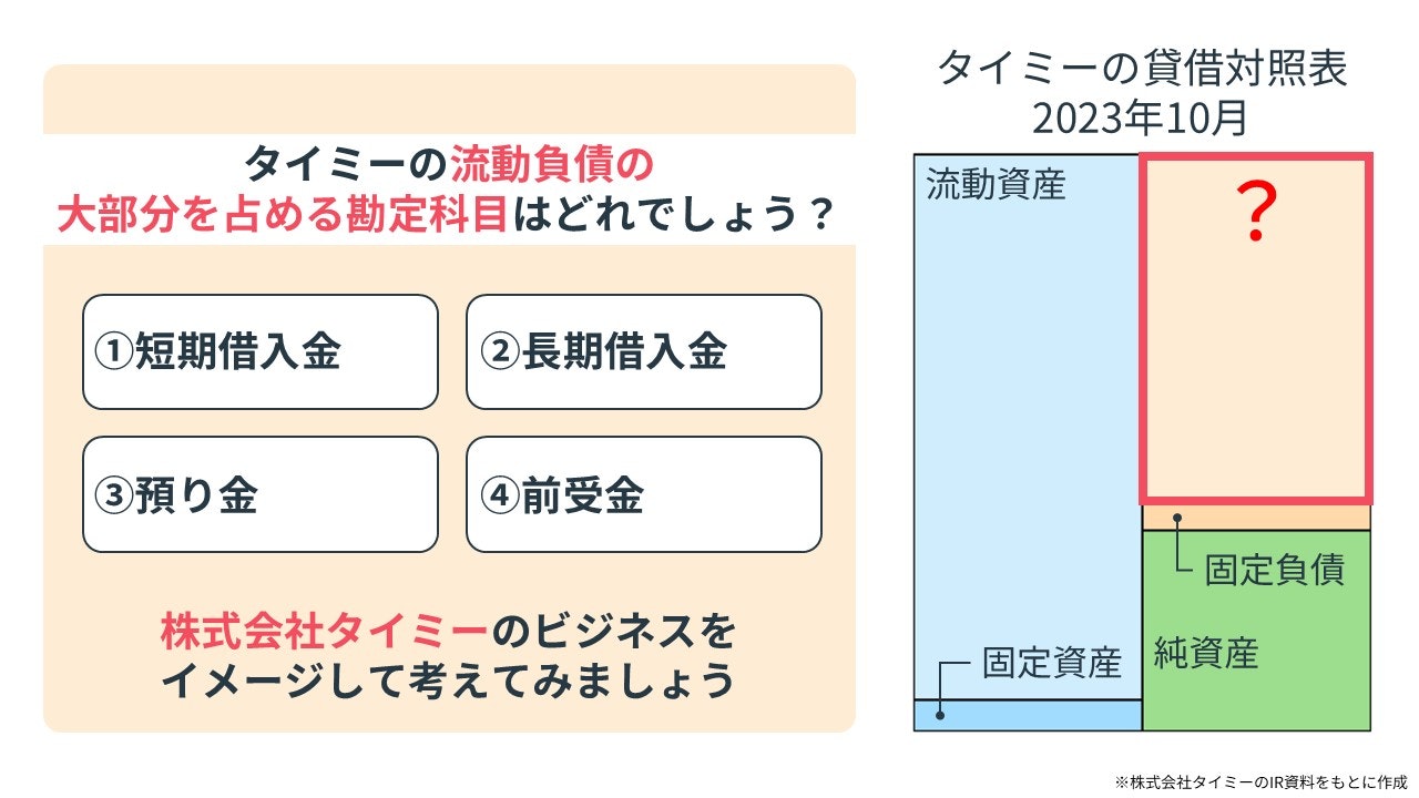 会計クイズ：タイミーの財産状態