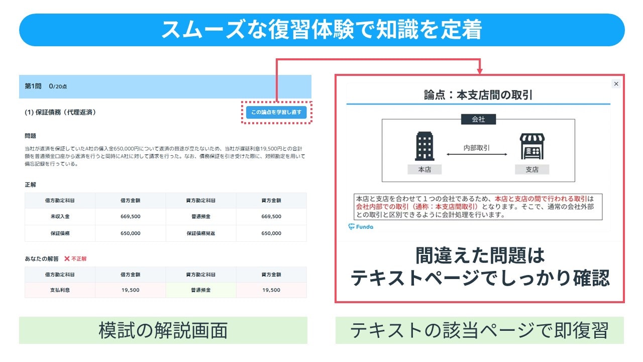 スムーズな復習体験