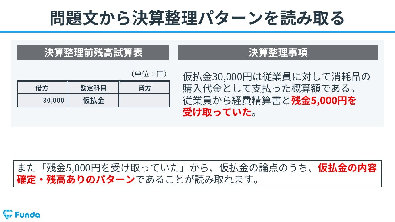 ②問題文から決算整理仕訳のパターンを読み取る