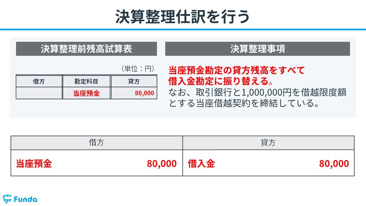 決算整理仕訳を行う