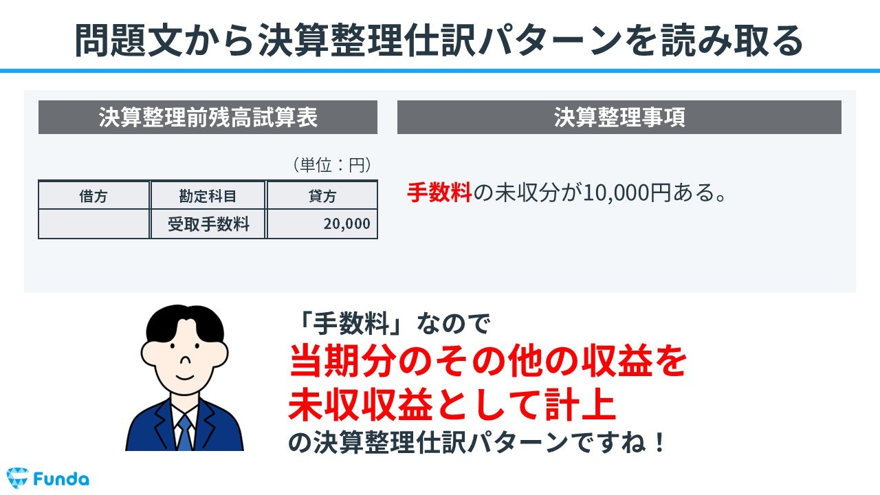 ②問題文から決算整理仕訳のパターンを読み取る