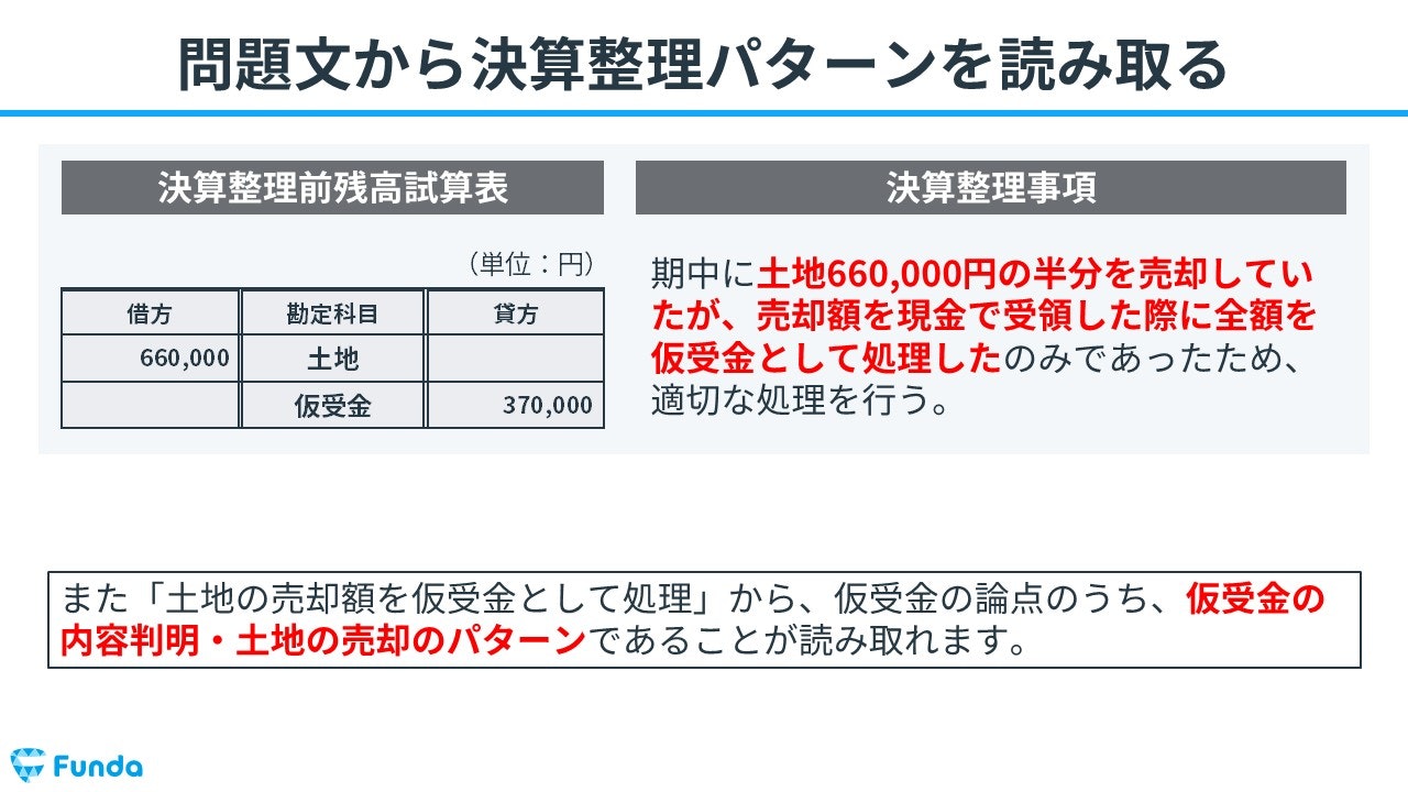 問題文から決算整理仕訳のパターンを読み取る