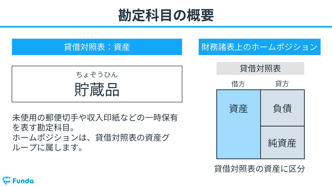 貯蔵品とは？簿記の勘定科目を仕訳を用いてわかりやすく解説 | Funda簿記ブログ