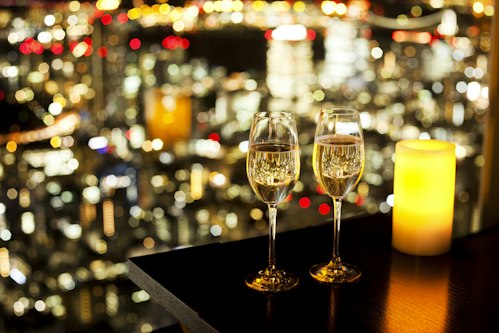 シャンパン、夜景、バー、アンダーズ 東京