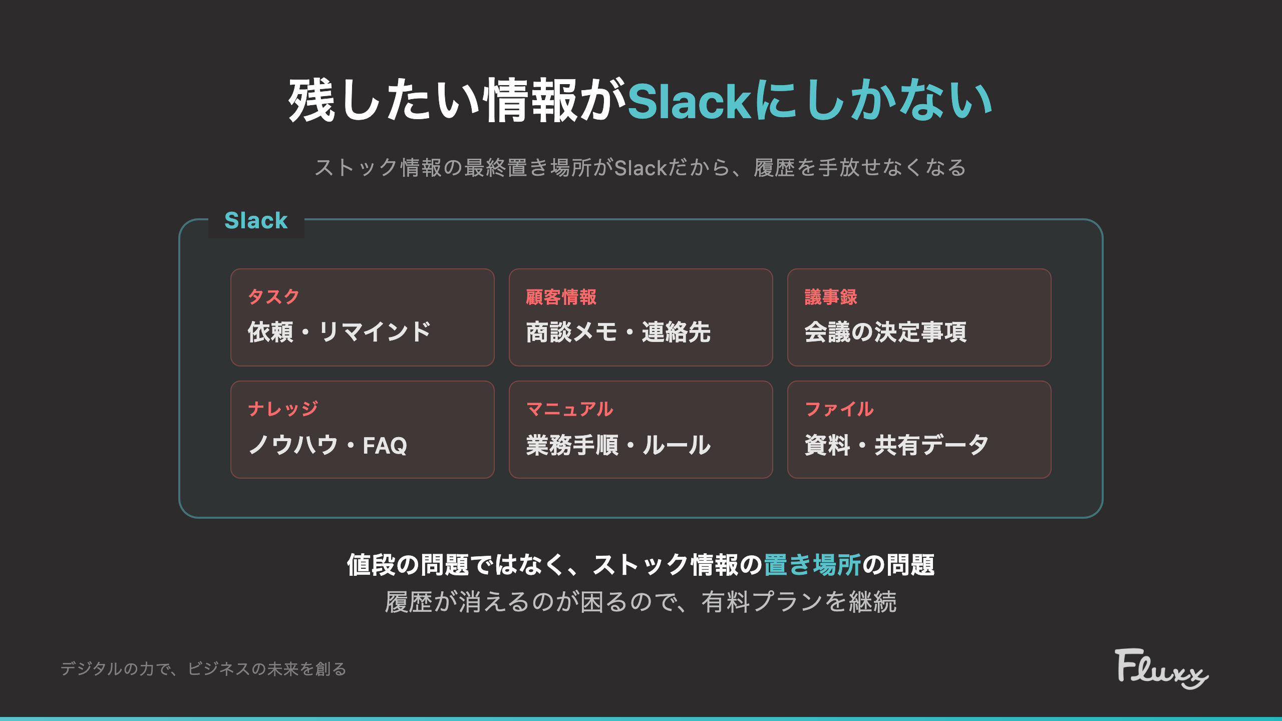 残したい情報がSlackにしかない — 置き場所の問題