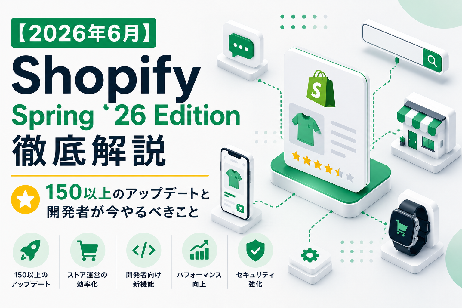 【2026年6月】Shopify Spring '26 Edition徹底解説|150以上のアップデートと開発者が今やるべきこと のサムネイル