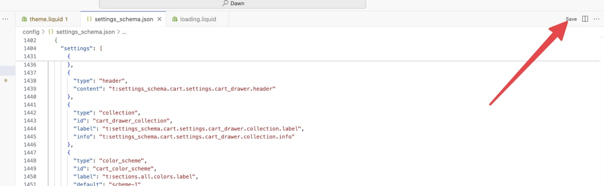右上の「save」を押す