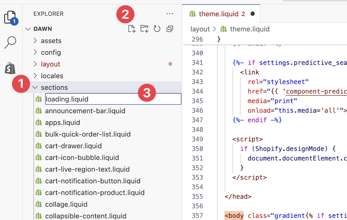 loading.liquidを作成する