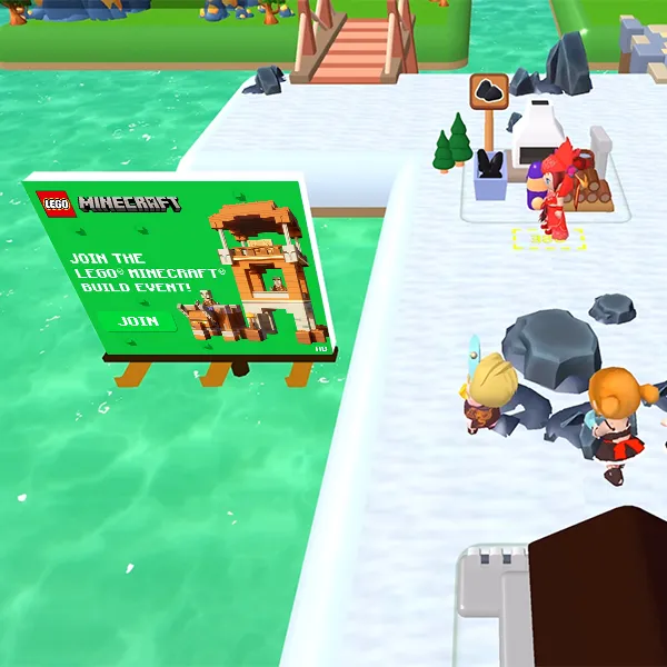 LEGO Minecraftでのゲーム内広告掲載イメージ