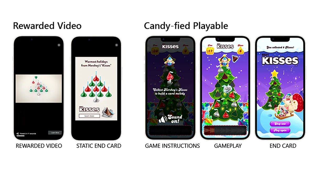 Hershey'sキャンペーンで使用されたRewarded VideoとPlayablesのデモ画像