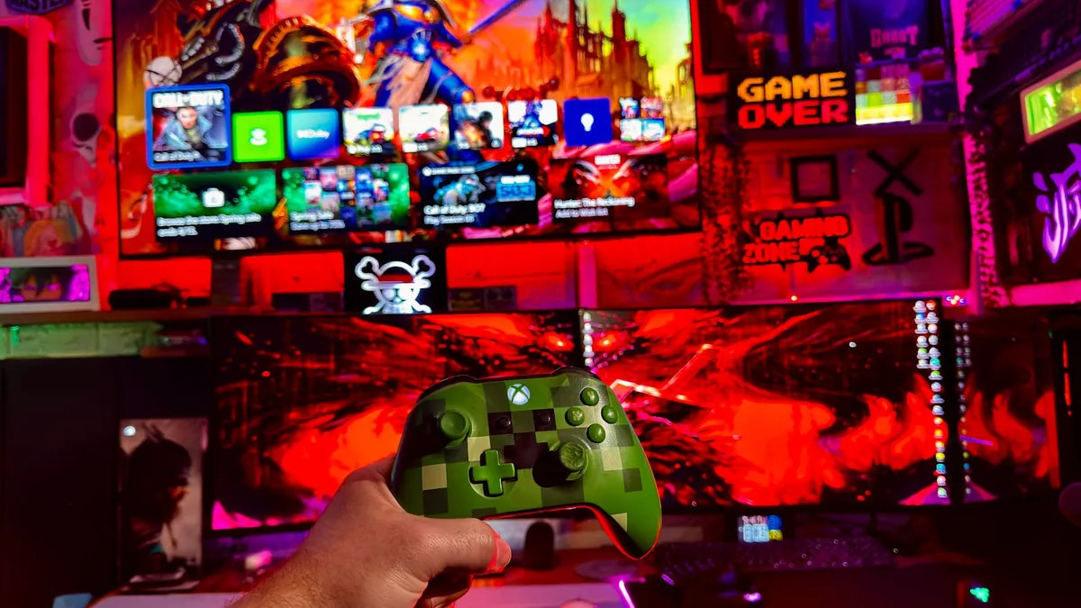 ゲーム内広告の配信環境イメージ(コントローラーとプレイ画面)