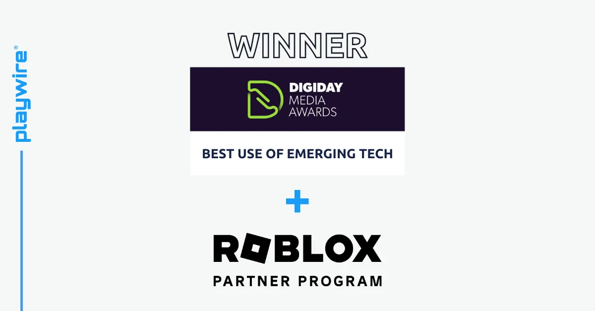 Digiday Media Awards受賞とRoblox Partner Program参加を告知する公式画像