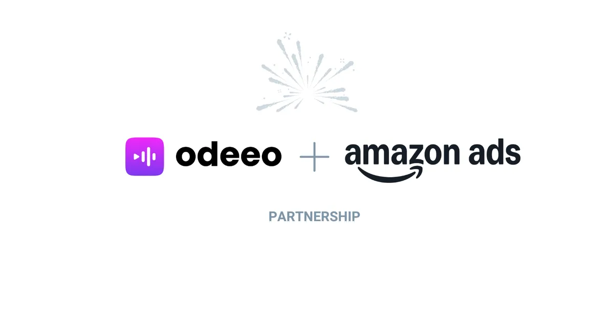 OdeeoとAmazon Adsの提携を伝える公式発表記事のヘッダー画像