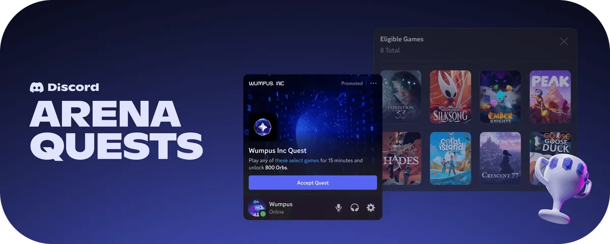 Discordの新広告フォーマット「Arena Quests」の公式イメージ。AppsFlyerが計測パートナーとして提携