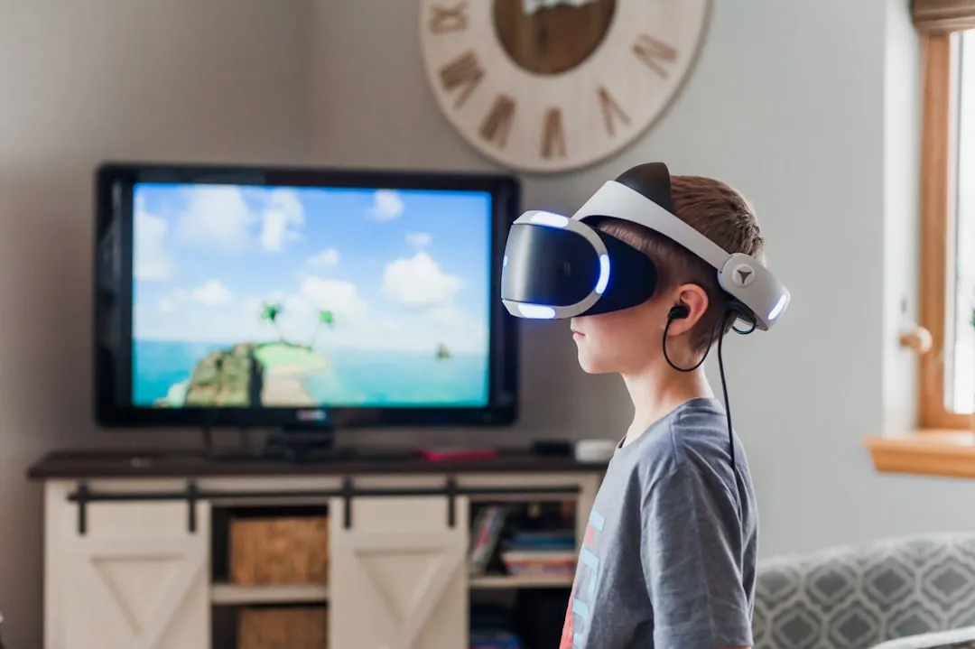 子どもがVRゲームなどデジタルコンテンツを楽しんでいる様子
