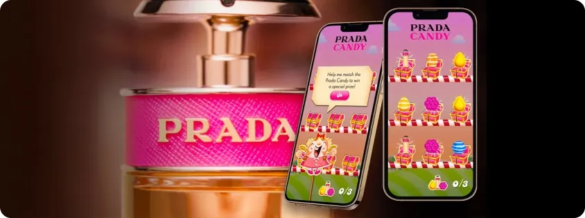 Prada Candyが『Candy Crush Saga』内で展開したプレイアブル広告の公式事例画像