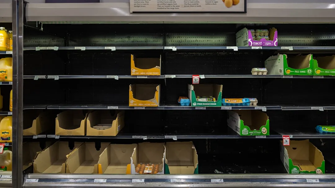 スーパーマーケットの商品棚——オンサイト・インストア広告が展開される小売店舗環境