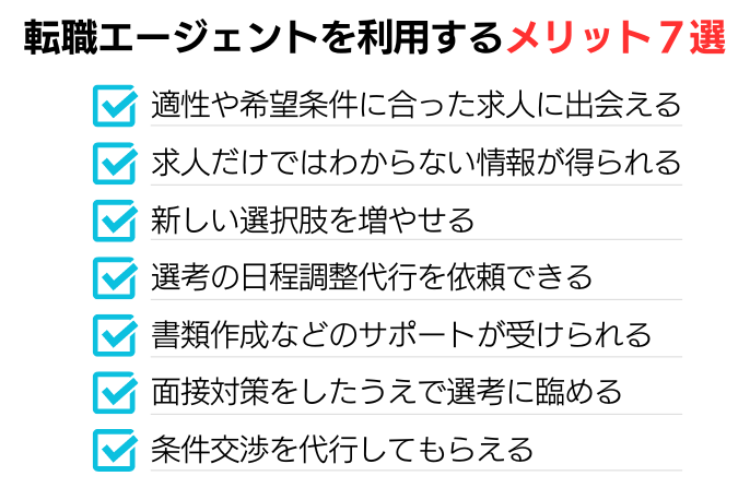 転職エージェントを利用するメリット7選