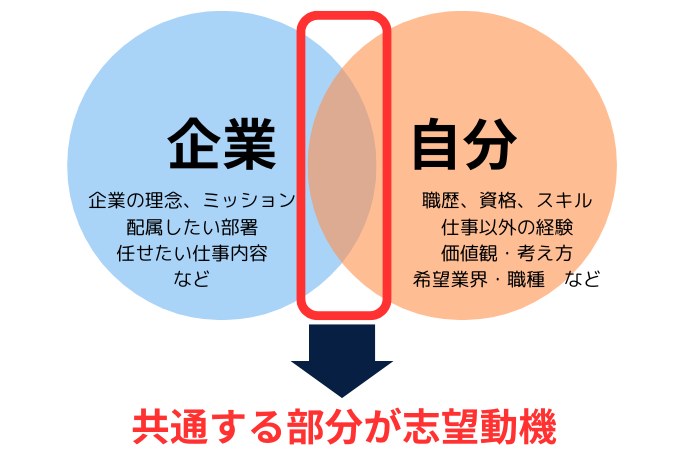 企業研究と自己分析の内容が重なった部分を志望動機にすることで効果的にアピールできる