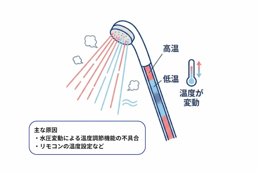 お湯の温度が安定しない
