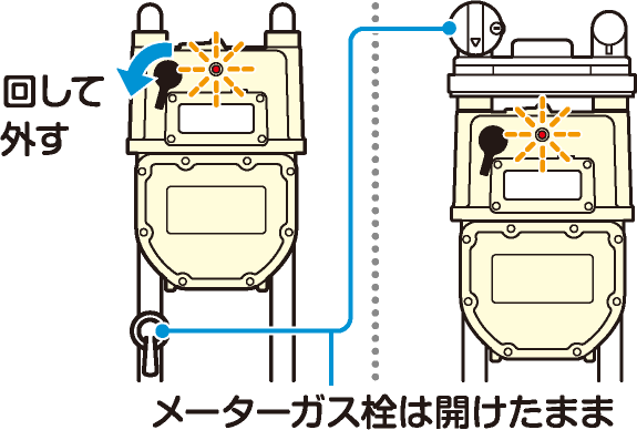 ガスメーター 販売 キャップ 取れない 北ガス