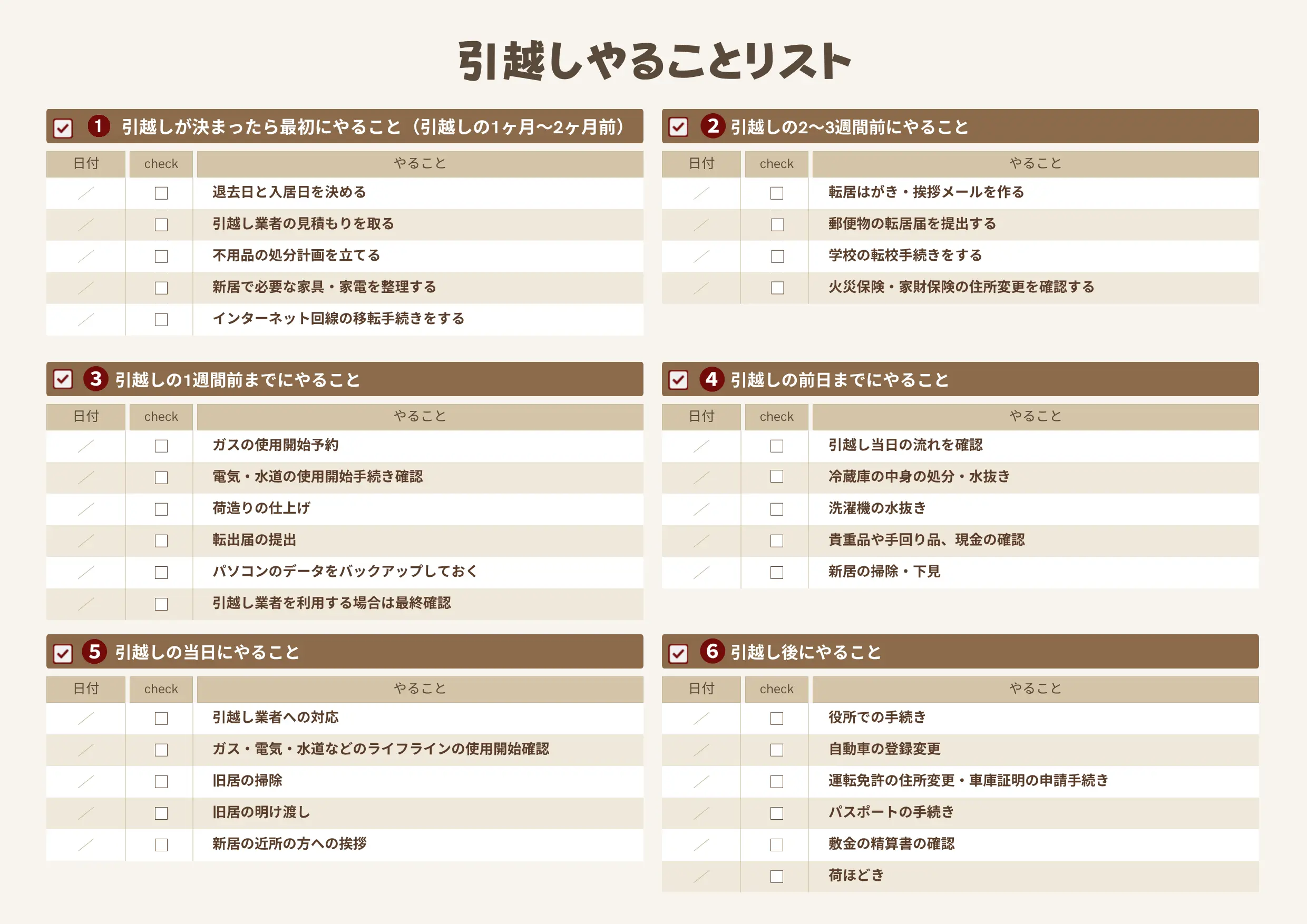 引越しの準備を始める時期はいつがおすすめ?