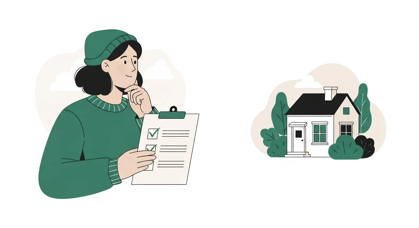 チェックリストを確認する保護者のイラスト