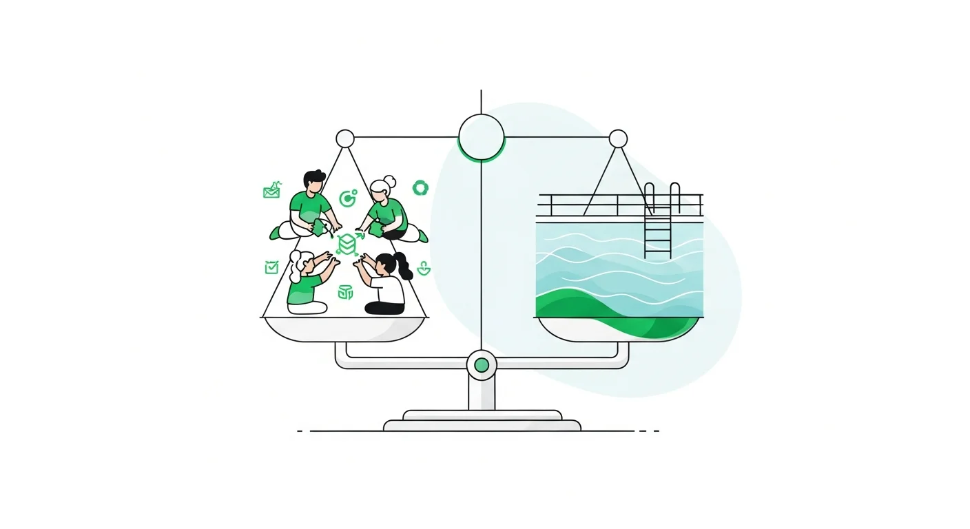 放デイと習い事のバランスを表す天秤のイラスト