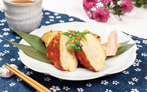 鶏つくねと新たけのこの木の芽焼き