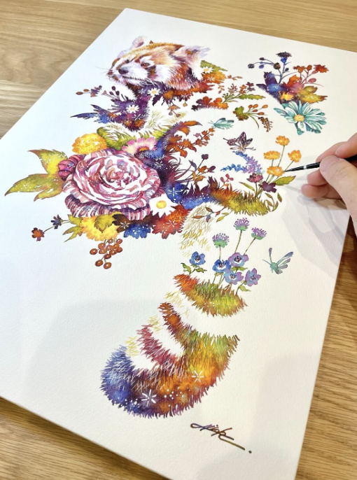 タケダヒロキ ミミズク 原画 2022年大阪での個展にて購入 ティーさん