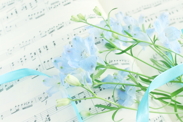 青い花と学楽譜