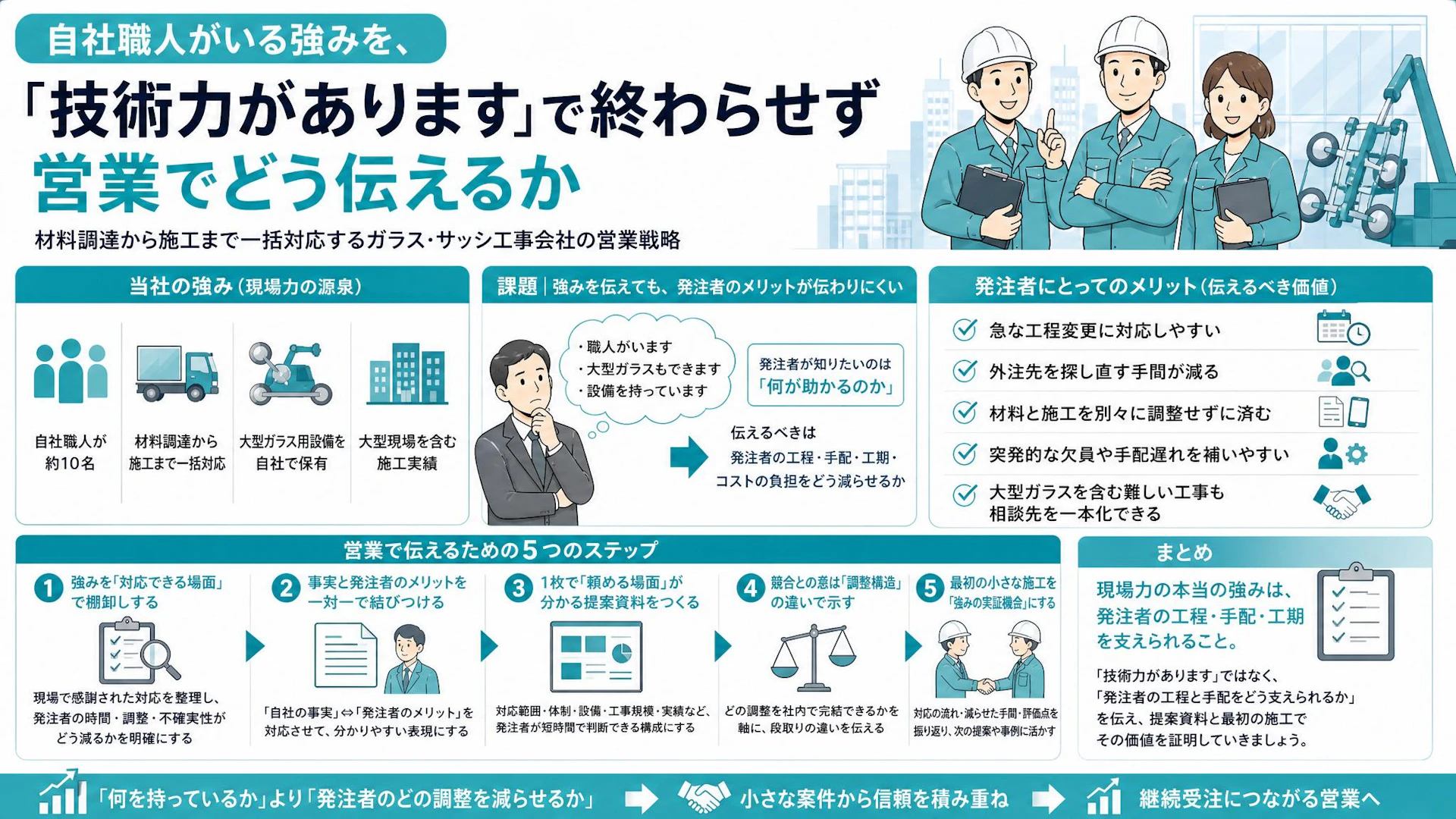 「職人も設備もある」が刺さらない理由―専門工事会社の現場力を受注につなげる1枚提案資料