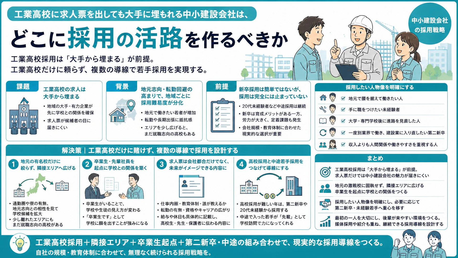 工業高校採用は大手から埋まる｜中小建設会社が若手を採る導線づくり