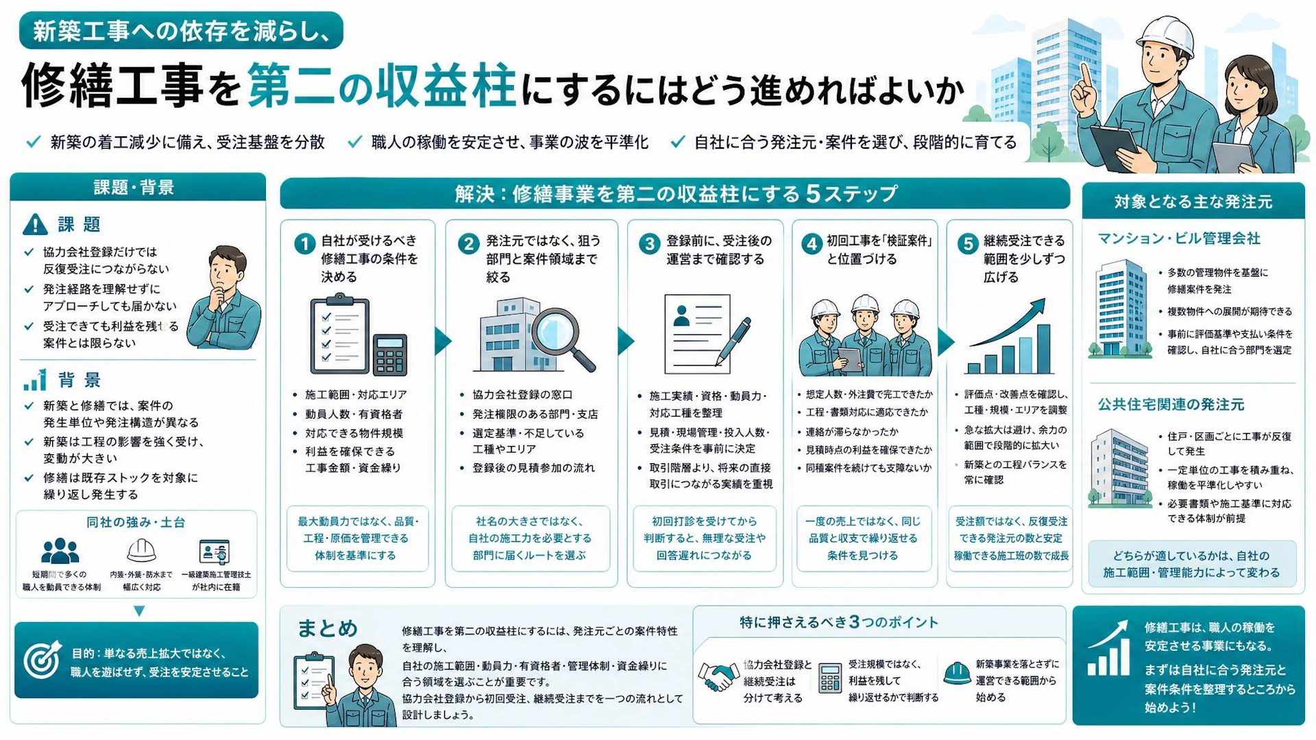 協力会社登録だけでは仕事は来ない｜新築内装会社が修繕工事を第二の柱にする受注設計