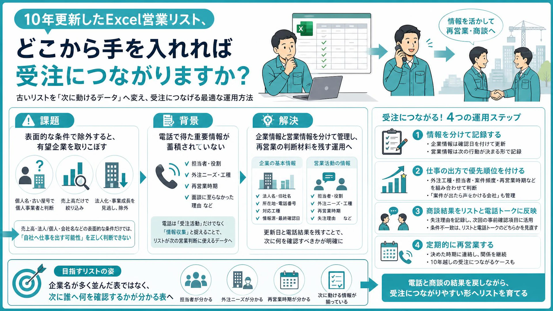 「何社あるか、もう分からない」10年物のExcel営業リストを蘇らせる更新術