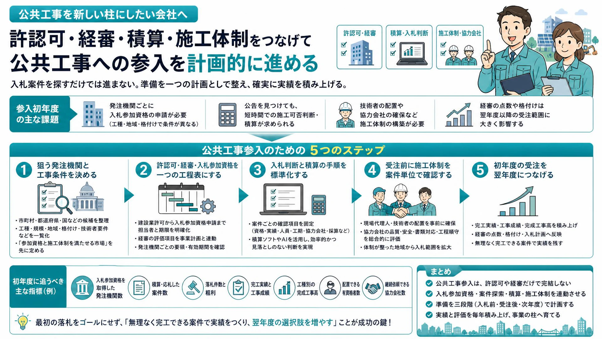 経審申請で終わらない｜5人の建設会社に学ぶ公共工事参入初年度の進め方