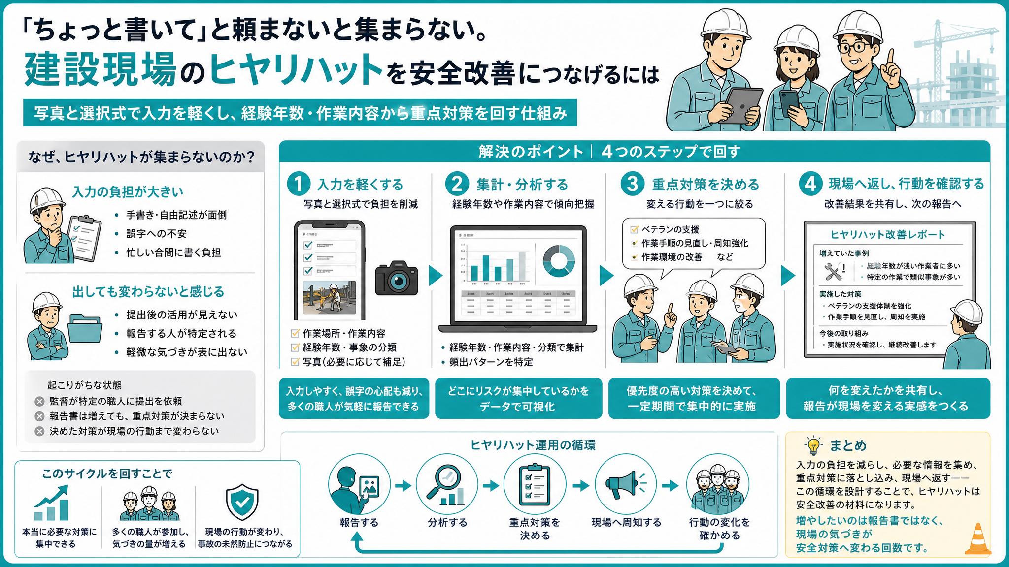ヒヤリハットが集まらない土木現場へ｜職人が動く写真報告と安全改善の