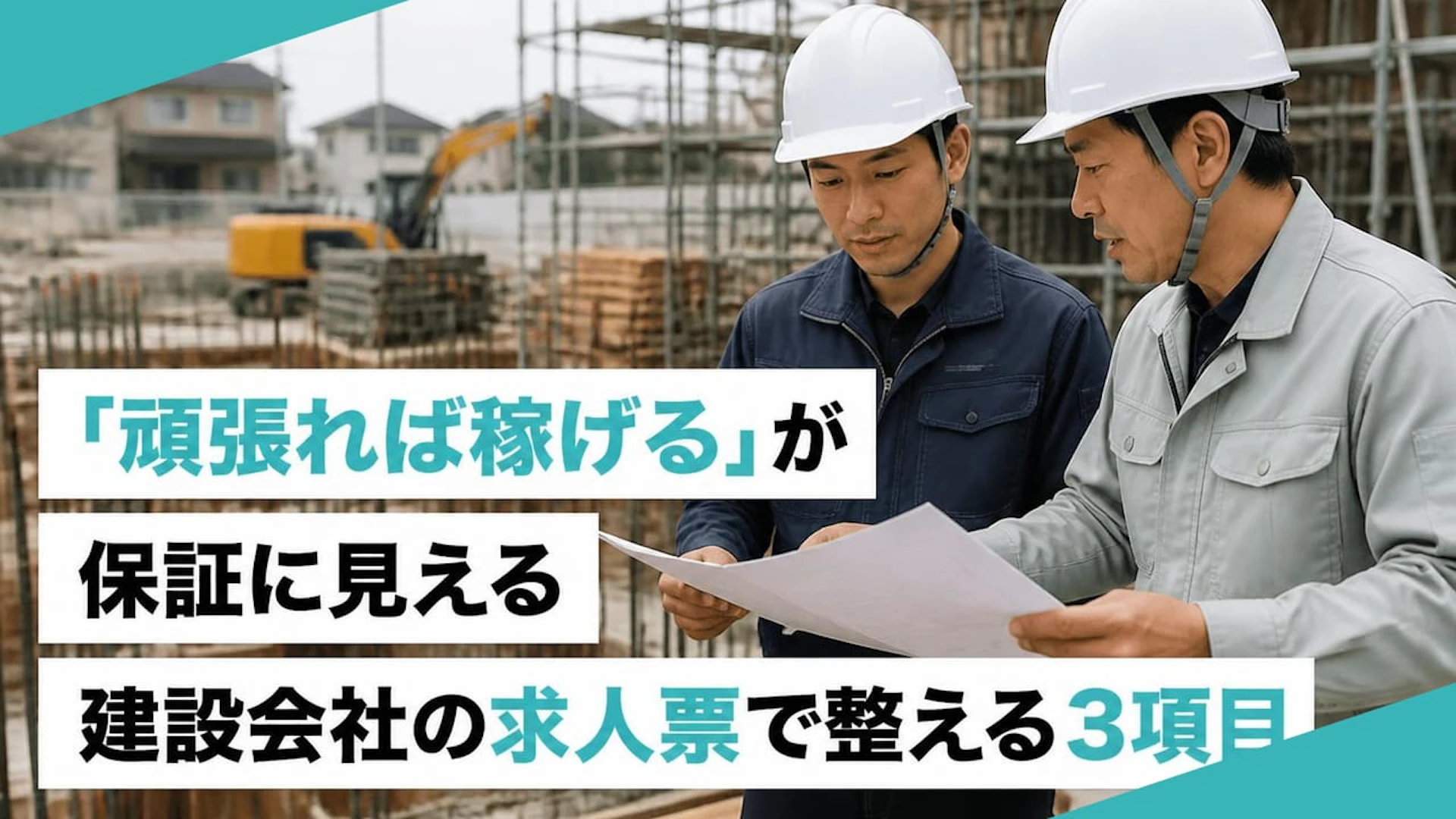 「頑張れば稼げる」が保証に見える 建設会社の求人票で整える3項目