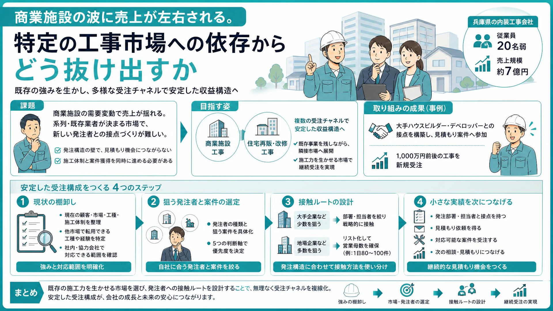 商業施設依存からどう抜けた？売上7億円の内装工事会社が住宅改修の受注経路を築くまで