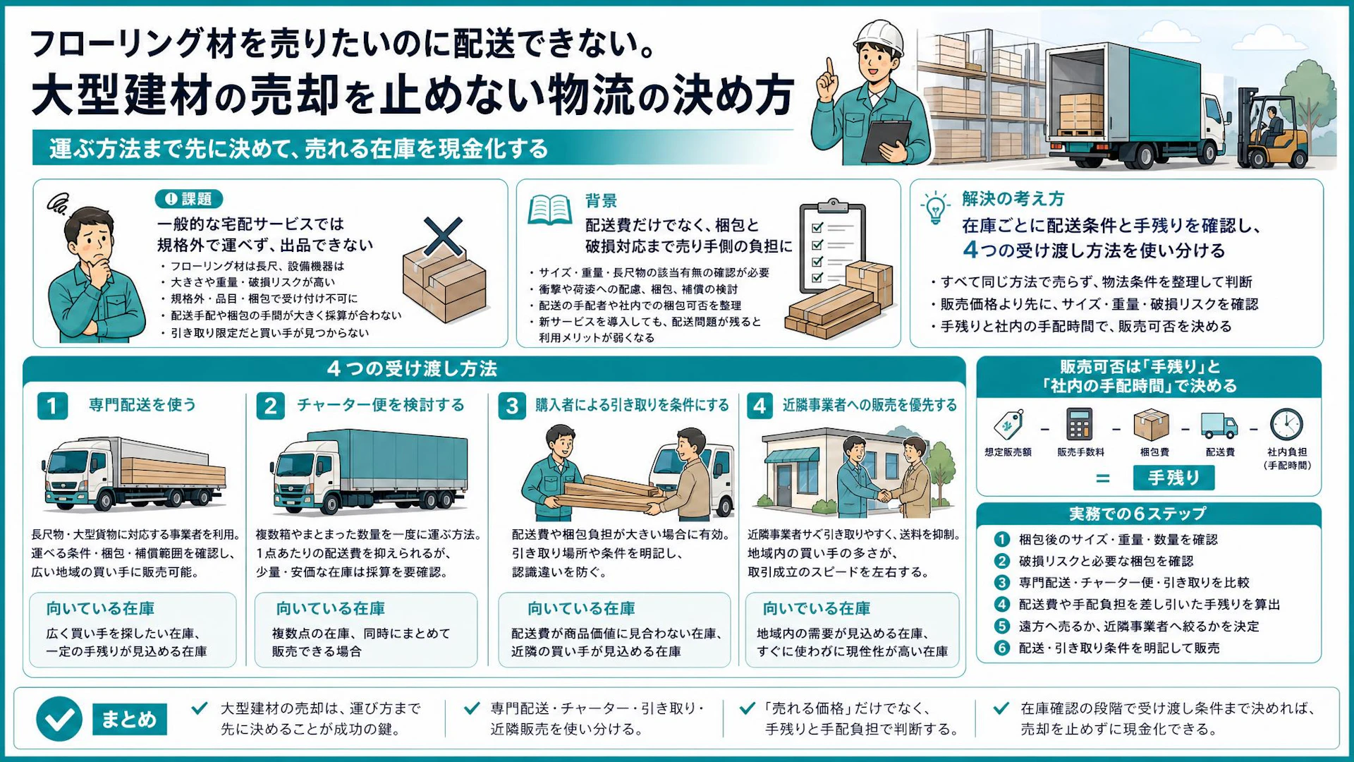 大型建材が売れない原因は配送だった｜フローリング材の手残りを守る4つの渡し方