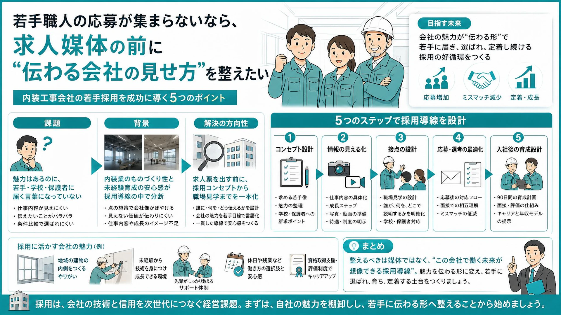 内装工事会社の若手職人採用｜求人媒体の前に整える「働く未来」の見せ方