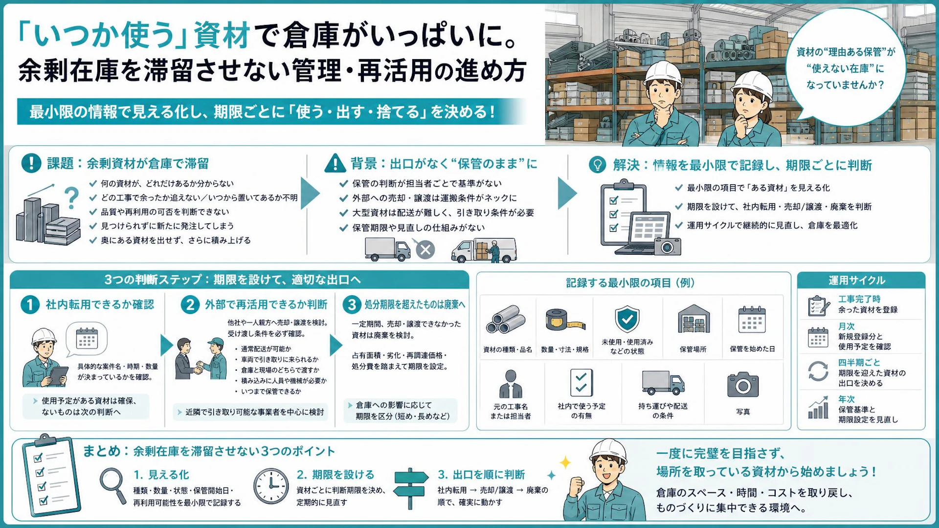 売上2億円前後の専門工事会社、35坪の倉庫が満杯に｜余剰資材を滞留させない在庫管理