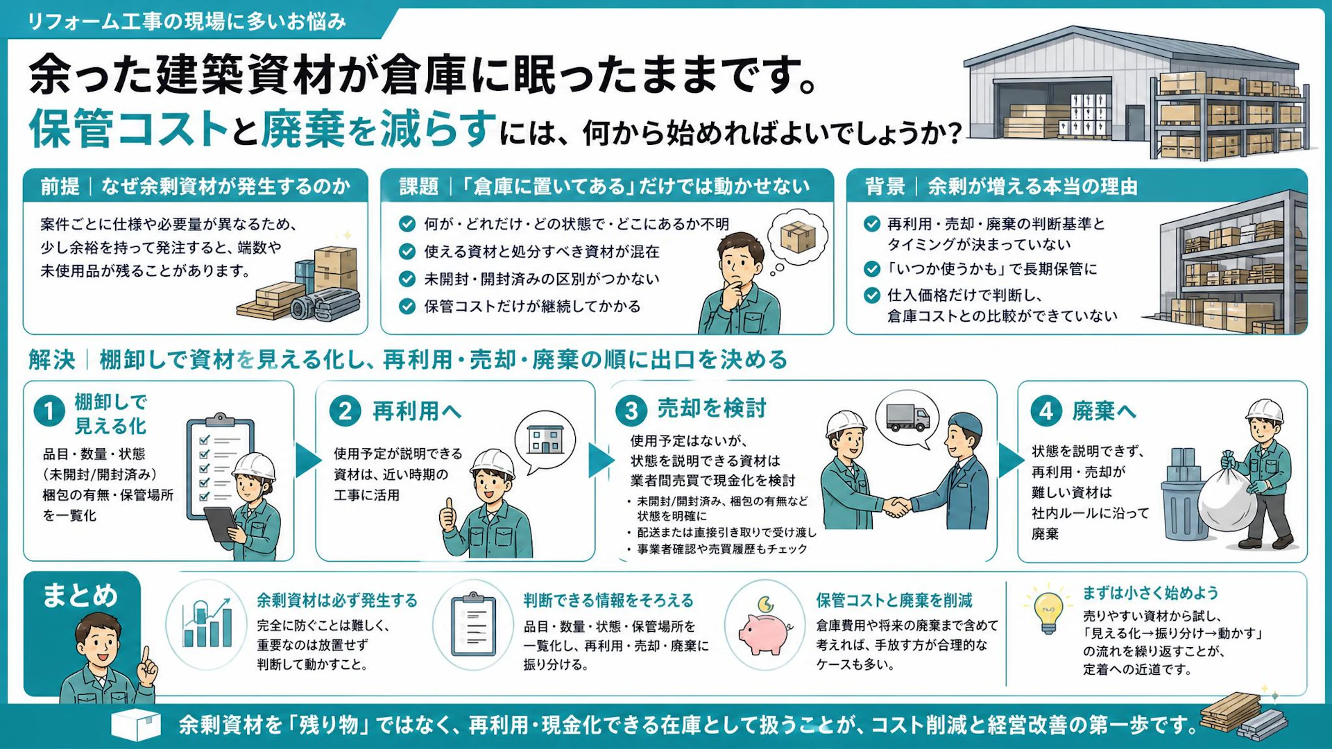 「もう本当に、倉庫に眠っているだけ」リフォーム会社の余剰資材を現金化する方法
