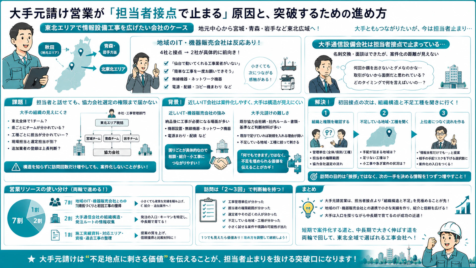 大手元請けに会えたのに案件が来ない理由｜通信設備工事会社が聞くべき発注ルートと不足工種