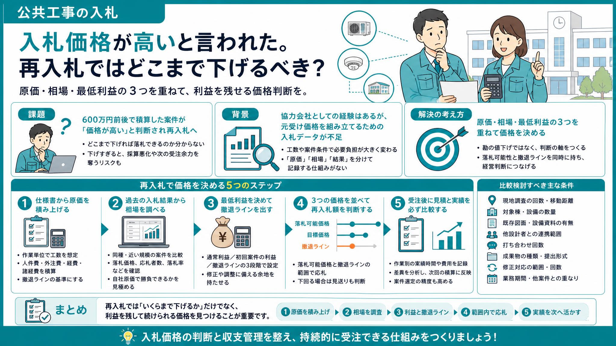 価格相談した方専用ですのでその方以外は入札しないで下さい 指名入札の再入札、どこまで下げる？初受注で赤字を防ぐ価格の決め方