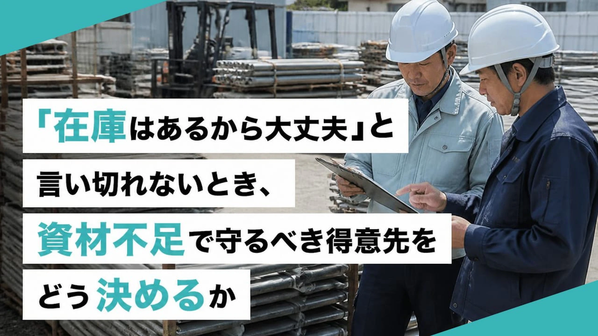 「在庫はあるから大丈夫」と言い切れないとき、資材不足で守るべき得意先をどう決めるか