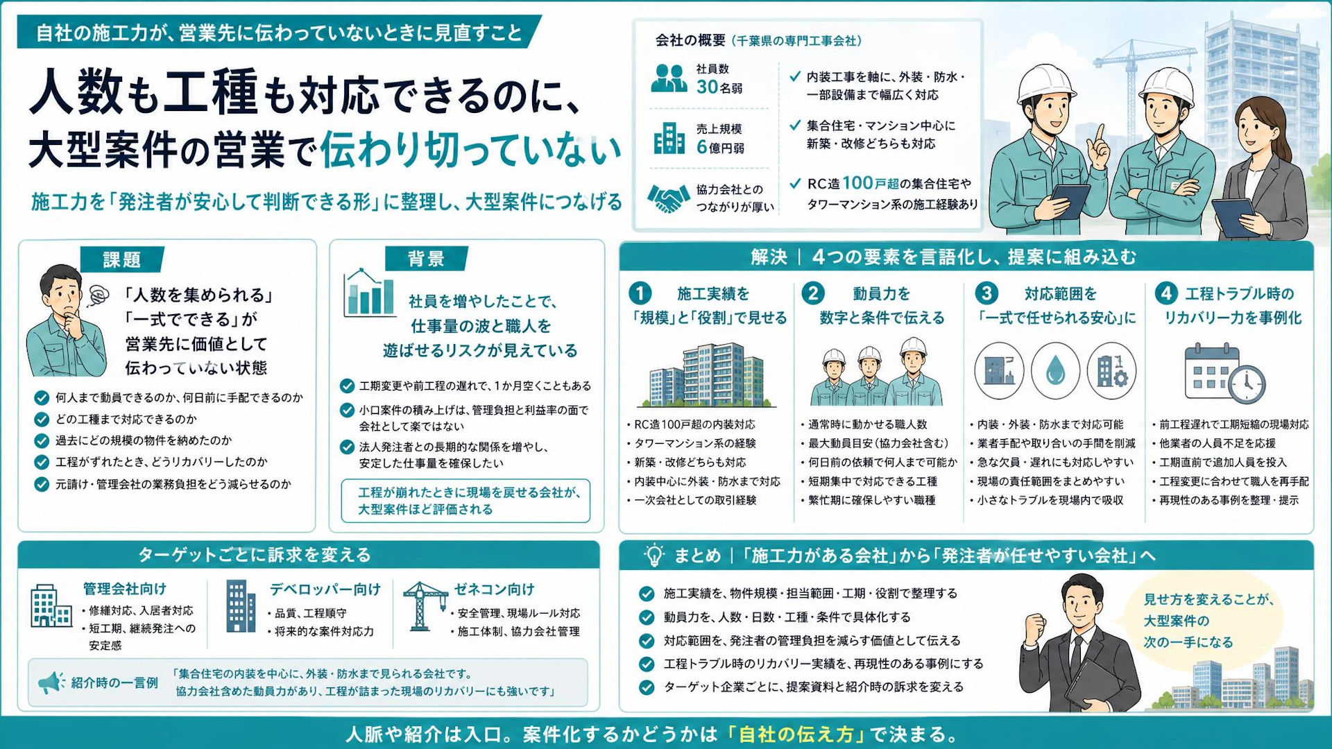 「明日70人集められる」は営業力になる｜大型案件で選ばれる施工実績・動員力の見せ方